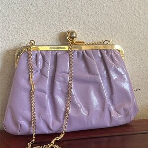 Lavender Chain-Handle Frame Clutch - Unbranded